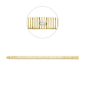 Armband aus 750 Gold Gelbgold 7 Brillanten 0,85ct TW-SI B:7,1mm L:18,2cm Zarge