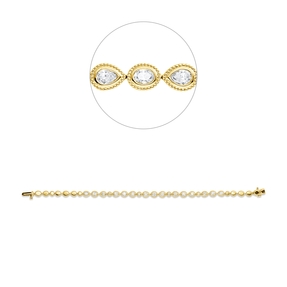 Armband aus 750 Gold Gelbgold 19 Diamanten 1,42ct TW-SI B:4,8mm L:18cm Zarge