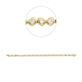 Armband aus 750 Gold Gelbgold 20 Diamanten 1,43ct TW-SI B:5,2mm L:18cm Zarge