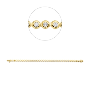 Armband aus 750 Gold Gelbgold 21 Brillanten 1,45ct TW-SI B:4,7mm L:18cm Zarge