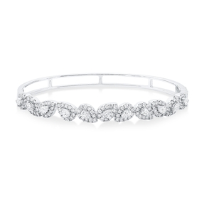 Armreif aus 750 Gold Weißgold 132 Diamanten 2,25ct 6,7x60,5mm