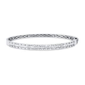 Armreif aus 585 Gold Weißgold 129 Diamanten 1,9ct 50x59mm