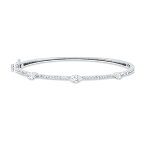 Armreif aus 750 Gold Weißgold 39 Diamanten 1,42ct F-SI 50x60mm