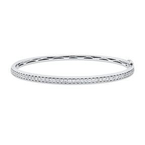 Armreif aus 750 Gold Weißgold 45 Brillanten 1ct TW-SI 53,4x63mm