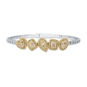 Armreif aus 950 Gold gelb 110 Diamanten 7,7ct 50x60mm