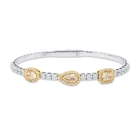 Armreif aus 950 Gold gelb 73 Diamanten 5,06ct 48x62mm