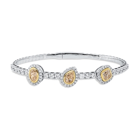Armreif aus 950 Gold gelb 75 Diamanten 5,33ct TW-SI 48x63mm