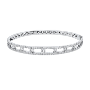 Armreif aus 750 Gold Weißgold 137 Brillanten 1,8ct F-VSI 48x57mm