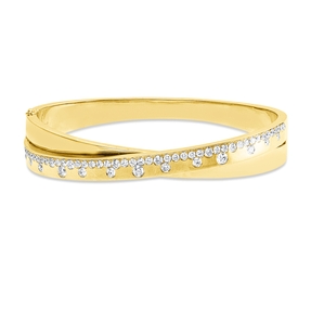 Armreif aus 750 Gold Gelbgold 59 Brillanten 1,46ct TW-SI 46x56mm