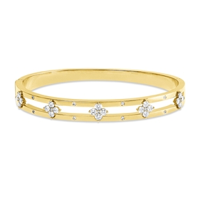Armreif aus 750 Gold Gelbgold 33 Brillanten 0,96ct TW-SI 46x56mm