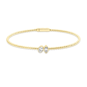 Armreif aus 750 Gold Gelbgold 2 Diamanten 0,39ct TW-SI 50x60mm Zarge