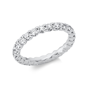 Memoire Ring aus 750 Gold Weißgold 24 Brillanten 1,63ct TW-SI B:3mm