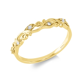Ring aus 750 Gold Gelbgold 5 Brillanten 0,07ct TW-SI B:3mm