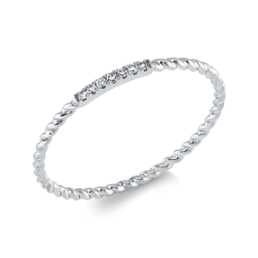 Ring aus 750 Gold Weißgold 7 Diamanten 0,03ct TW-SI B:1mm