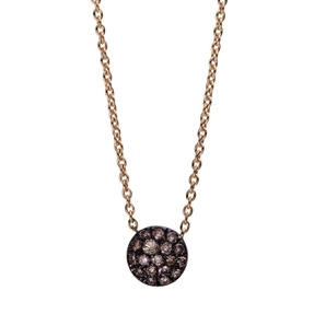 Pavé Collier aus 585 Gold Rotgold 18 Brillanten 0,19ct braun L:46cm