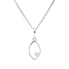 Collier aus 750 Gold Weißgold Brillant 0,02ct TW-SI L:45cm 4er-Krappe