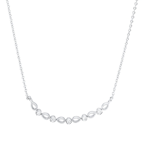 Collier aus 750 Gold Weißgold 5 Brillanten 0,05ct TW-SI L:45cm