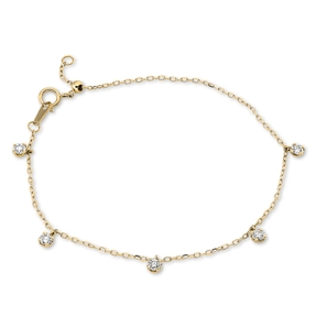 Armband aus 585 Gold Gelbgold 5 Brillanten 0,35ct TW-SI L:17,8cm