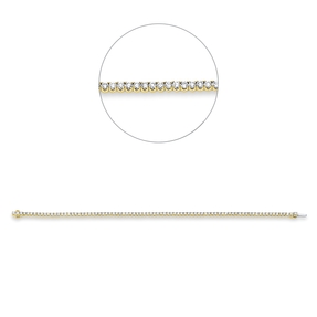 Armband aus 750 Gold gelb/weiß 83 Brillanten 3ct TW-SI B:2,7mm L:18cm 4er-Krappe