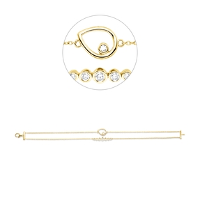 Armband Tropfen aus 750 Gelbgold 8 Diamanten 0,29ct TW-SI B:12mm L:19cm