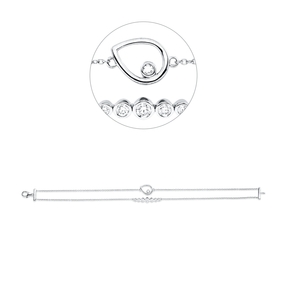 Armband Tropfen aus 750 Weißgold 8 Diamanten 0,29ct TW-SI B:12mm L:19cm