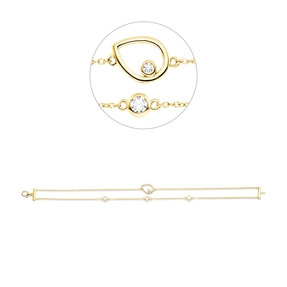 Armband Tropfen aus 750 Gelbgold 3 Brillanten 0,36ct TW-SI 1 Brillant 0,03ct TW-SI Armband Tropfen aus 750 Gelbgold 3 Brillanten 0,36ct TW-SI 1 Brillant 0,03ct TW-SI