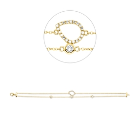 Armband aus 750 Gelbgold 3 Brillanten 0,36ct TW-SI 20 Diamanten 0,1ct TW-SI