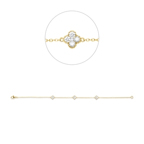 Armband aus 750 Gold Gelbgold 15 Diamanten 0,52ct TW-SI B:6,3mm L:19cm