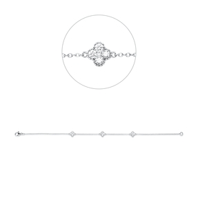 Armband aus 750 Gold Weißgold 15 Diamanten 0,52ct TW-SI L:19cm