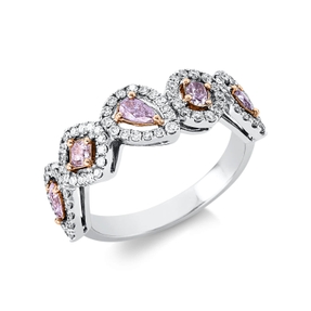 Ring aus 750 Gold weiß/rot 81 Diamanten 0,9ct B:7mm