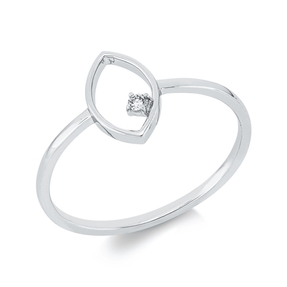 Ring aus 750 Gold Weißgold Brillant 0,02ct TW-SI B:9,8mm 4er-Krappe