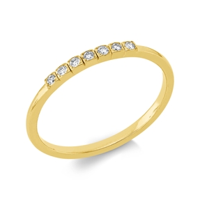 Ring aus 750 Gold Gelbgold 7 Brillanten 0,08ct TW-SI B:1,5mm