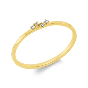 Ring aus 750 Gelbgold 2 Diamanten 0,02ct TW-SI 2 Diamanten 0,01ct TW-SI B:2,5mm