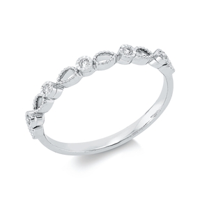 Ring aus 750 Gold Weißgold 5 Brillanten 0,05ct TW-SI B:2,2mm