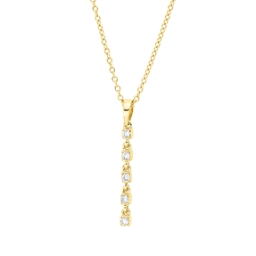 Collier aus 750 Gold Gelbgold 5 Brillanten 0,07ct TW-SI L:45cm