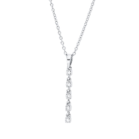 Collier aus 750 Gold Weißgold 5 Brillanten 0,07ct TW-SI L:45cm