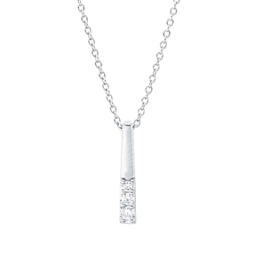 Collier aus 750 Weißgold 2 Brillanten 0,04ct TW-SI 1 Brillant 0,04ct TW-SI L:45cm