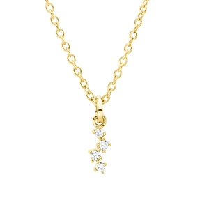 Collier aus 750 Gold Gelbgold 4 Diamanten 0,02ct TW-SI L:45cm