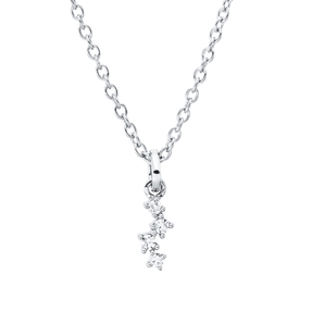 Collier aus 750 Gold Weißgold 4 Diamanten 0,02ct TW-SI L:45cm