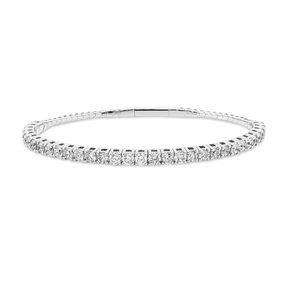 Armband aus 750 Gold Weißgold 32 Brillanten 3,16ct TW-SI B:3,6mm 4er-Krappe