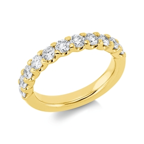 Halb-Memoire Ring aus 750 Gold Gelbgold 11 Brillanten 1,13ct TW-SI B:3,3mm