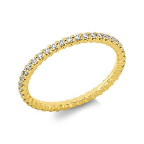 Memoire Ring aus 750 Gold Gelbgold 42 Brillanten 0,41ct TW-SI B:1,7mm