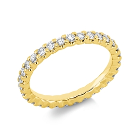 Memoire Ring aus 750 Gold Gelbgold 31 Brillanten 0,93ct TW-SI B:2,4mm