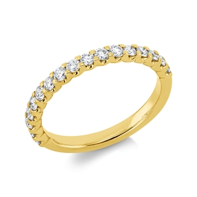 Halb-Memoire Ring aus 750 Gold Gelbgold 17 Brillanten 0,53ct TW-SI B:2,4mm
