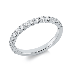 Halb-Memoire Ring aus 750 Weißgold 17 Brillanten 0,52ct TW-SI B:2,4mm