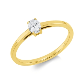 Solitaire Ring aus 750 Gelbgold Diamant Oval-Schliff 0,23ct TW-SI B:4,8mm