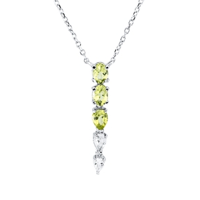 Collier aus 750 Gold Weißgold 5 Topase 0,71ct weiß L:45cm