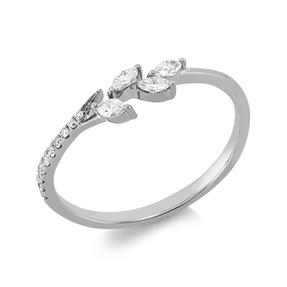 Ring aus 750 Gold Weißgold 14 Diamanten 0,2ct B:4mm