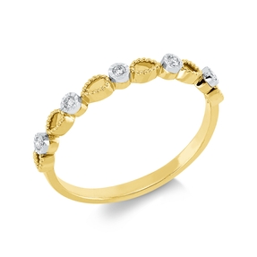 Ring aus 750 Gold gelb/weiß 5 Brillanten 0,05ct TW-SI B:2,2mm