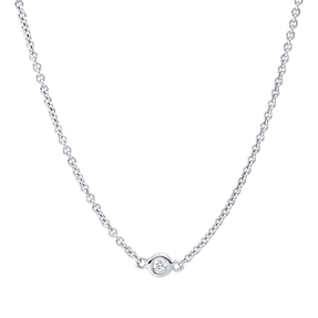 Collier aus 750 Gold Weißgold 7 Brillanten 0,12ct W-SI L:45cm Zarge